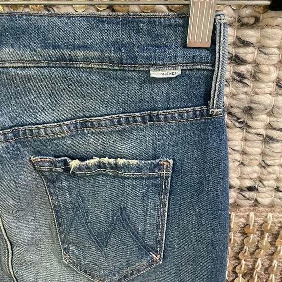 MOTHER The Vagabond Fray denim mini skirt sz 25 - Picture 7 of 7